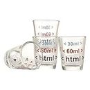 EK DO DHAI HTML Glass Set of 4 Clear Shot Glass with Heavy Base for Everyday Drinking Whiskey + Tequila + Vodka + Cocktail | Gifts for Men - 60ml (2Oz)