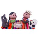 Peruvian Nativity,'Artisan Crafted Colorful Ceramic Nativity Scene (5 Pieces)'
