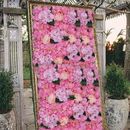 YXSUN Artificial Flower Wall Backdrop For Photo Background Party Wedding Decor Fabric in Green/Pink/Yellow | 15.74 H x 23.62 W x 1.96 D in | Wayfair