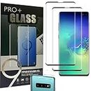 For Samsung Galaxy S10 Plus Tempered Glass Screen Protector + Camera Lens Protectors, Alignment Easy Installation[2+2Pack][3D Glass]Fingerprint unlock Full Coverage Screen Protector for S10+