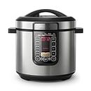 Philips Viva Collection All-in-One Multicooker, ProCeramic+ Pot 6L, 1300W, Automatic Keep Warm for 12 hours, Multi Cooking Modes, Easy-to-Clean, 9 Safety Protection Systems, Silver (HD2237/72)