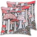 FRODOTGV Rainbow Mushroom Botanical Illustration My Pillow Travel Pillow Case Satin Pillowcase with Zipper Baby Pillow Cases 2 Pack Bulk Cotton Pillowcases Pillows for Covers 20x20 Inches