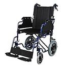 LIVINGbasics Light Weight Transport Wheelchair With Hand Brakes, 17.7-Inch Wide Seat Foldable Support Weight Upto 220 Lbs