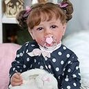 JIZHI Reborn-Baby ​- 17-Zoll Samtig-Glatte Haut Realistisch-Neugeborene Babypuppen Blaue Augen Mädchen Real Life Babypuppen mit Spielzeugzubehör Geschenkset für Kinder ab 3 Jahren & Sammlung