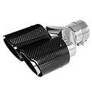 63mm Dual Muffler Tip Carbon Fiber Car Exhaust Pipe Rear Tip Tail Throat