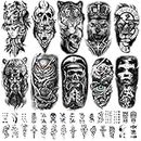 Temporary Tattoo,moinkerin 40 Pieces Fake Tattoos Halloween Tattoos for Kids Adults Men and Womens