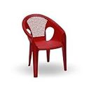ITALICA Relaxing Plastic Chairs/Plastic Sofa Chair for Home and Garden/Sofa Chair Set for Living Room Furniture/Oversized Plastic Chair (43X63X83 Cm, 9033-Set of 1 Chair, Red)