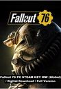 Fallout 76 PC STEAM KEY WW (Global) / Digital Download / Full Version