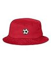 Go All Out One Size Red Adult Soccer Ball Embroidered Bucket Cap Dad Hat