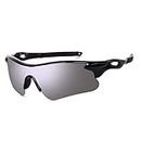 Legend Eyewear Sports Sunglasses for Men Women Youth Cricket Baseball Fishing Cycling Running Golf Motorcycle Tac Glasses UV400 (Grey Black)