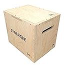 Synergee 3 in 1 Wood Plyometric Box for Jump Training and Conditioning. Wooden Plyo Box All in One Jump Plyo Box Trainer. Size - 16/14/12