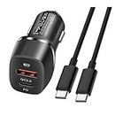 38W Fast USB C Car Charger with Dual Port and 3ft Cable for Samsung Galaxy S23/S21/S20 FE/A52 A51/S10/S10e/S21+ 20+ S22 Ultra Note 20 Ultra A32,Google Pixel 6 5 4