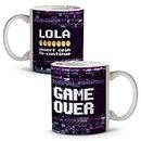 LolaPix Tasse Game Over. Tasses personnalisées. Cadeau de geek. Tasses originales avec nom. Game Over