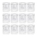 Romadedi Glass Candle Holder for Candlestick - 12pcs Clear Taper Candle Holders Bulk for Standard Candle Sticks for Wedding Centrepieces Christmas Table Advent Decor