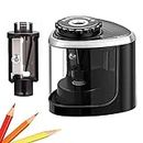 Aogwat Pencil Sharpener Electric Pencil Sharpeners, Portable Pencil Sharpener Kids, Blade to Fast Sharpen, Suitable for No.2/Colored Pencils(6-8mm)/School/Classroom/Office/Home (Black)