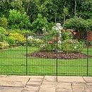 INJOPEXI Decorative Garden Fence 6 Panels 13ft(L)×36in(H) Garden Fences with 6 Panels Rustproof Metal Wire No Dig Temporary Animal Barrier Fencing Outdoor Dog Fence for Yard Patio - Without Gate