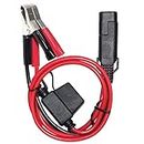 SPARKING 1.5FT 12V Battery Alligator Clip to SAE 2Pin Quick Disconnect Cable SAE to Battery Clamp Cable 7.5A Fuse(1 PACK)