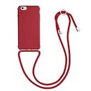kwmobile Crossbody Case Compatible with Apple iPhone 6 / 6S Case - TPU Silicone Cover with Strap - Red