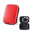 Hard Drive Case, 2.5 Inch Shockproof and Waterproof Hard Drive Bag, EVA External Hard Drive Case, Multi-Function Storage Carrying Universal Travel Case for Small Electronics, Color - Red