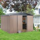 Metal Storage Shed for Ourdoor Steel Yard Small House Tools Shed w/Lockable Door