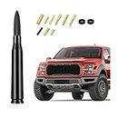Car Bullet Antenna Mast, 5.5 Inch AM/FM Radio Antenna with 9 Screws Adapter and 2 Rubber Rings, Auto Replacement Accessories Universal for Trucks, Cars, SUVs (Black)
