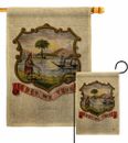 Coat of arms Florida Burlap Garden Flag States Decorative Gift Yard Banner
