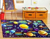 Educational Rug 48in x 72in USA MAP and PRIMARY ABC andSOLAR SYSTEM, SMITHSONIAN
