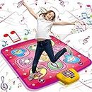 beefunni Dance Mat,Electronic Musical Play Mats Pink Dance Pad Non-Slip Dancing Floor Mat Game Toy with 5 Game Modes, Christmas Birthday Gifts for 3 4 5 6 7 8 9 10 Year Old Girls Toys