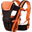 Antil's Baby Carrier Bag/Adjustable Hands Free 4 in 1 Baby/Baby sefty Belt/Child Safety Strip/Baby Sling Carrier Bag/Baby Back Carrier Bag (Orange Black) Front Carry Facing