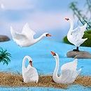Chocozone Pack of 4 Goose Miniatures Toys for Kids Decorative Items for Home Landscape Decor Fairy Garden Decorations - 4.5cm