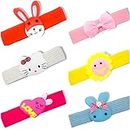 Quarya Baby Girl Hairband Headband Elastic Lace Hair Wrap with Cartoon Figure Bow For Kids Toddlers Hair Accessories Multicolour Mix Designs (Pack of 6)(Band1)