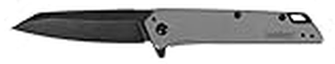 Kershaw Misdirect Pocketknife; 2.9 in. 4Cr13 Black-Oxide Blackwash Finish Blade, Stainless Steel Stonewash Finish Handle Equipped with SpeedSafe Assisted Opening, Flipper and Frame Lock (1365)