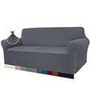 Granbest High Stretch Sofabezug Moderne Sofaüberwurf Jacquard Elastische Sofahusse für Wohnzimmer Protector für Hunde Haustiere (3 Sitzer, Grau)