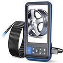 Teslong Dual Lens Endoscope Camera with Light, 4.5" HD Snake Borescope Inspection Camera, Automotive Mechanic Scope Camera with Flexible Cable, Home Waterproof Fiber Optic for Sewer Drain Pipe-16.5FT