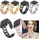 For Fitbit Versa 3 / Sense Watch Band Metal D-link Bracelet Lady's Wrist Strap 