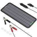 ALLPOWERS 18V 5W Portable Solar Car Battery Charger with Cigarette Lighter Plug, Battery Charging Clip Line, Suction Cups, Manual