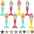 ASONA Pool Diving Toys, Swimming Pool Toys, Mermaid and Starfish Pool Toys Set for Toddlers Kids Age 4-8, 8-12, Diving Swimming Training Tools, Pool Party Favors, Pool Game Tools Pool Toys for Kids