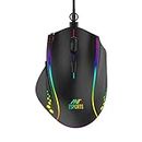Ant Esports GM600 RGB Wired Programable Gaming Mouse | 6 DPI Sensitivity Level adjustments up to 7200 DPI | Equipped with HUANO Mouse switches