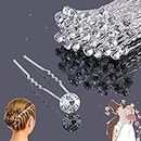 30 Pcs Hair Pins for Wedding, XCOZU Diamante Hair Pins Silver Hair Wedding Accessories, Bridal Hair Pins Wedding Hair Accessory Rhinestone Hair Clip for Women Girls Bridesmaids Prom