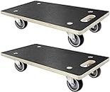 Double Rhombus 2 Pcs Wood Platform Dolly, 551 Lbs Capacity Moving Dolly Heavy Duty Furniture Dolly 4 Wheels Rectangle Multifunctional Mover Carrier for Piano Furniture Couch Washing Machine Fridge