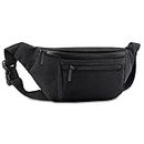 Fanny Pack for Men Women,Crossbody Waist Bag Pack,Belt Bag for Travel Walking Running Hiking Cycling,Easy Carry Any Phone,Wallet, Black, One Size, Fashion