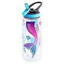 Cute Water Bottle for School Kids Girls, BPA FREE Tritan & Leak Proof Flip Straw & Easy Clean & Carry Handle, 23oz/ 680ml (Mermaid with Sipper)