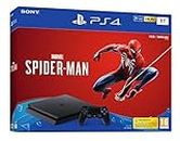 Sony, Pack PS4 Spider-Man, Console PlayStation 4 Slim 1 To + 1 Manette Sans Fil DUALSHOCK 4 V2 + Jeu Marvel's Spider-Man Édition Standard, Châssis F, Couleur : Jet Black