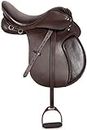 Cavalry's Genuine Leather Horse Saddle Brown for Horse Riding (Size 18)