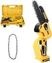 Cordless Power Chainsaw, for DeWALT 20V Max Lithium Battery 6-Inch Hand-held Mini Pruning Saw with Brushless Motor & Replacement Chain for Wood Cutting |Tree Trimming |Camping |Christmas (NO Battery)