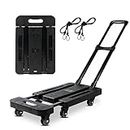 LEIL LELYFIT Moving Platform Hand Truck,440lb/200kg Trolley Cart with 6 Wheels Heavy Duty,Folding Hand Truck for Luggage, Travel, Shopping, Auto, Moving and Office Use (6-wheels)