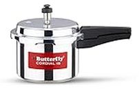 Butterfly Cordial Induction Base Aluminium Pressure Cooker with Outer Lid, 3 Litres, Silver