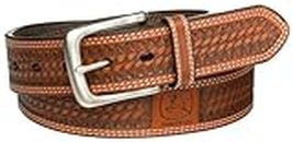 John Deere Men's Leather Removable Buckle Classic Bridle Belt - Beige - 40