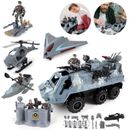Soldier Army Action Figures with Military Vehicles Toys Playset Helicopter Gift
