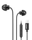 ANFLOWE MS28 - Wired USB C Earbuds for Sleeping, In-Ear Small Headphones with Mic, Noise Isolating Type-C Earphones with Pure Sound for Side Sleeper, Bedtime, Relaxation